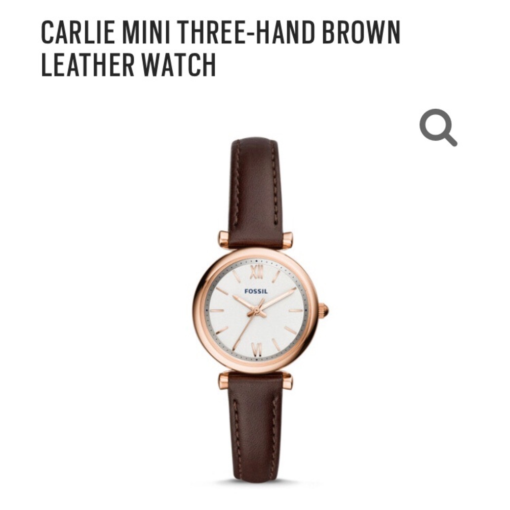 Mini Carlie Rose Gold Fossil Watch - 2 bands!